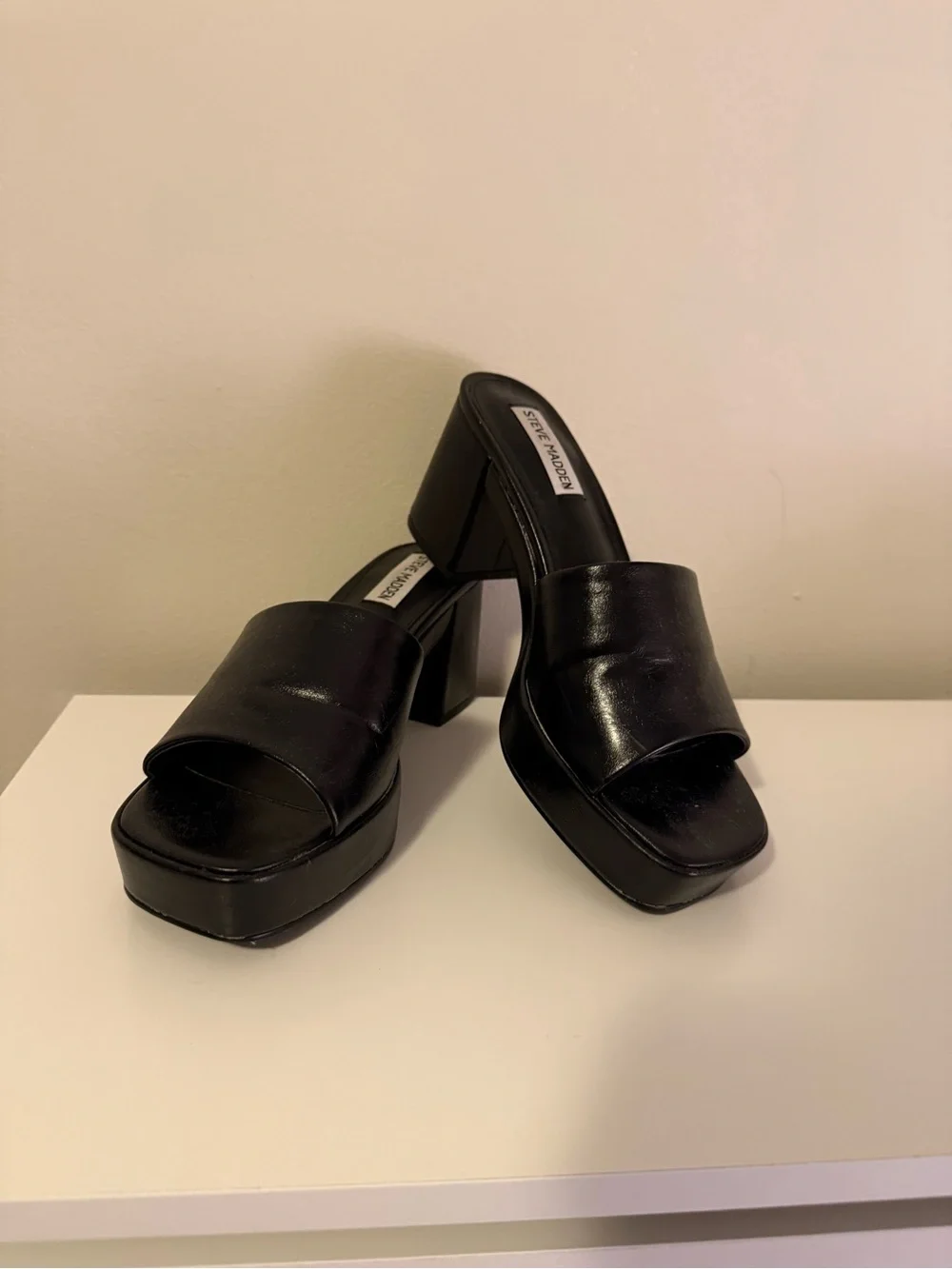 Steve Madden Black Platform Heels